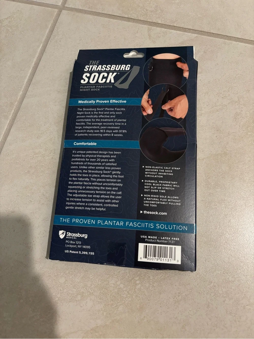 Strassburg Black Unisex Night Sock for Plantar Fasciitis Relief